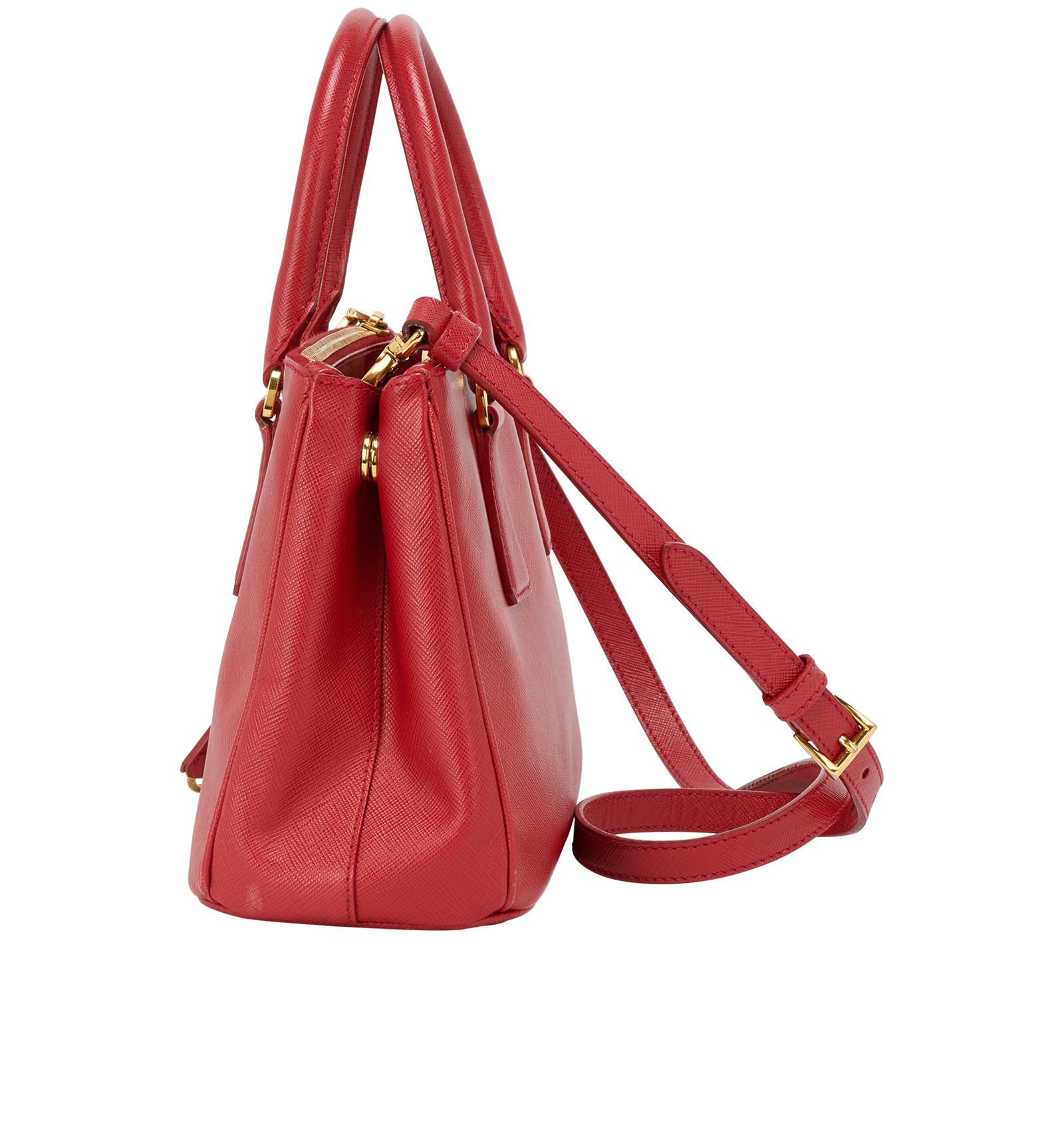 Small Galleria Top Handle, &pound;550, Handbags, Red, Leather, Bottom view